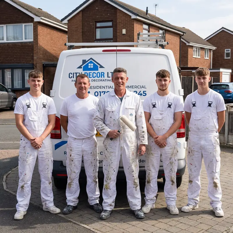 The City Decor Ltd team — Will and the crew in front of the company van